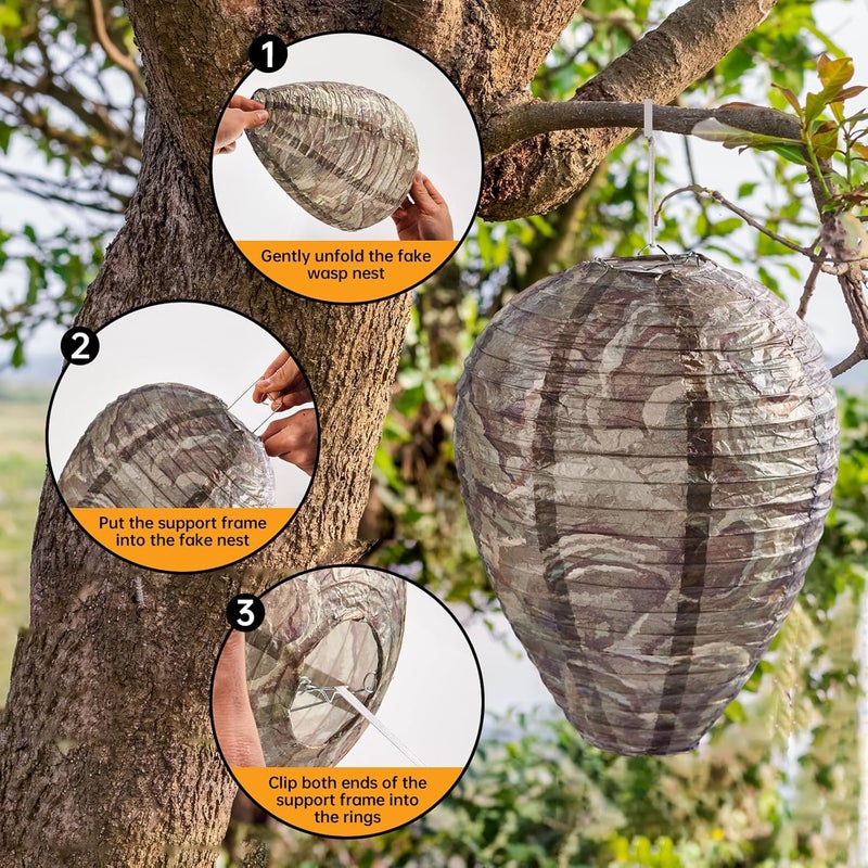 htiepf 6 Pack Hanging Paper Fake Wasp Nests for Home (Deep Teal) - Image 3
